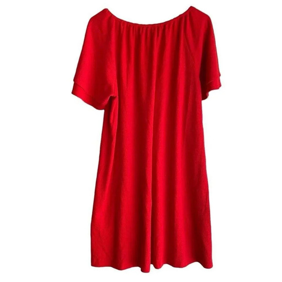 Madewell Texture & Thread Tiered Sleeve Mini Dress Red - Picture 2 of 6